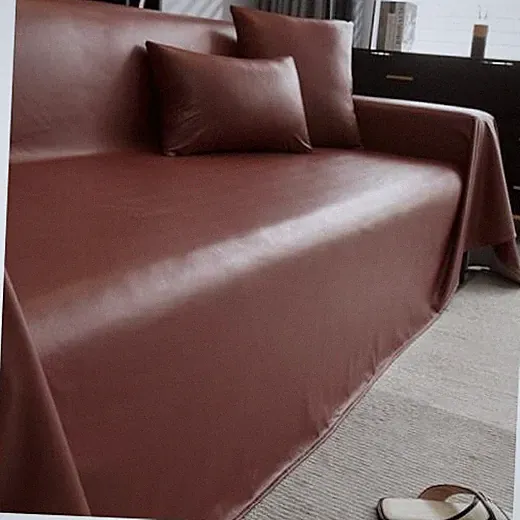 Waterproof Faux PU Leather Sofa Covers for Sectional Sofa 71x51 Inch Wine Red