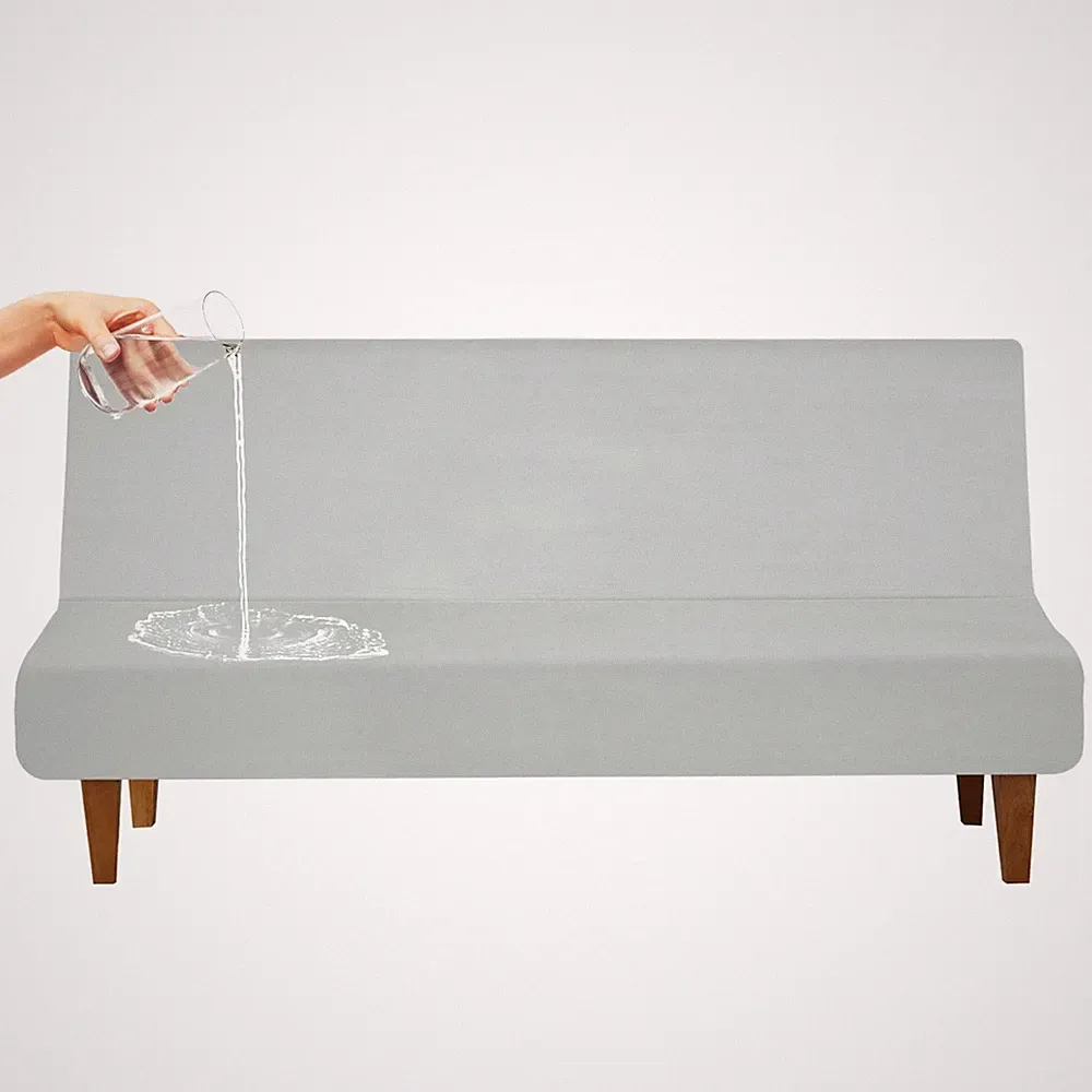 Waterproof Futon Cover for Armless Sofa Bed, Grey