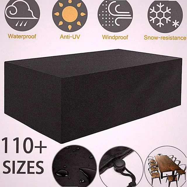 Waterproof Garden Patio Outdoor Furniture Sofa Couch Chair Table Covers Black