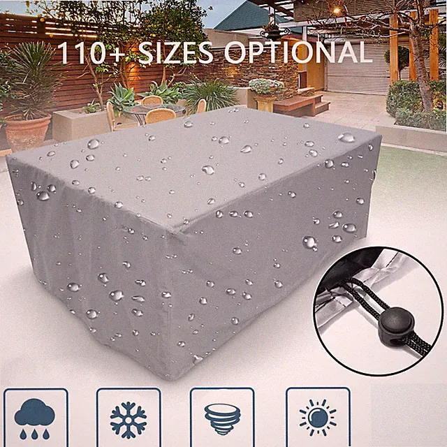 Waterproof Garden Patio Outdoor Furniture Sofa Couch Chair Table Covers Silver