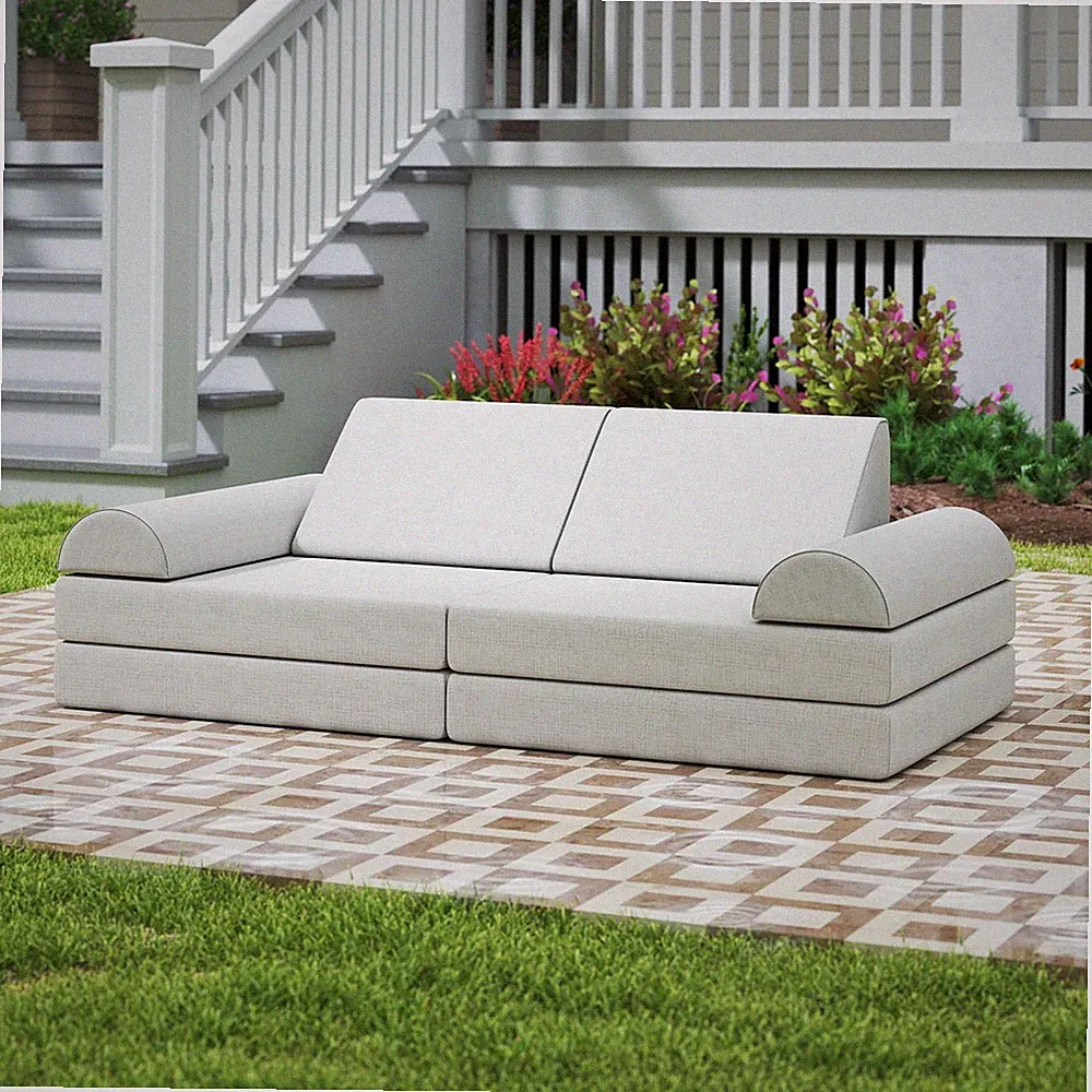 Waterproof Kids Modular Sofa - Indoor/Outdoor UV Resistant Play Couch (Beige)