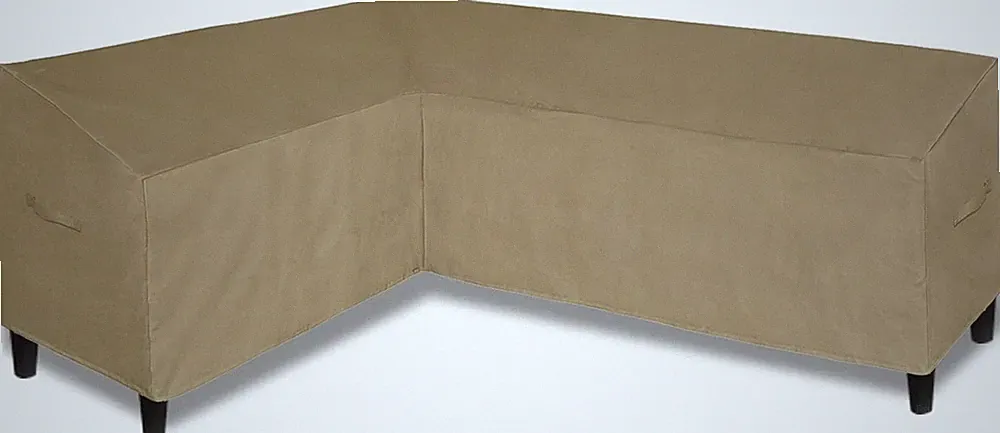 Waterproof L-Shaped Patio Sofa Cover 83"x104" Heavy Duty with Air Vent - Camel