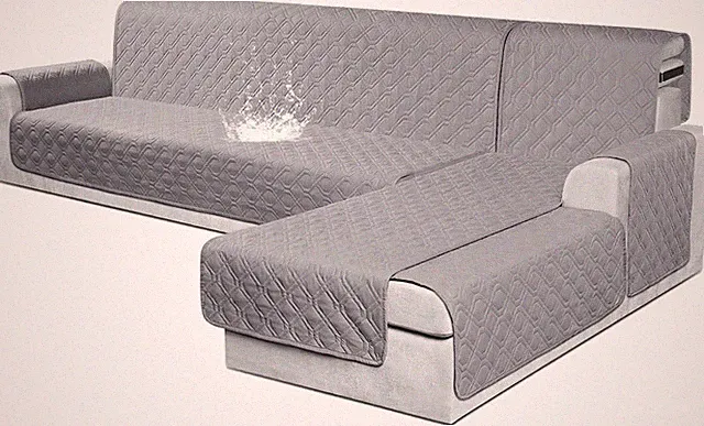 Waterproof L-Shaped Sectional Couch Cover - Reversible Pet Protector (X-Large)