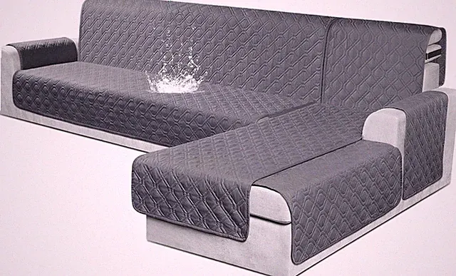 Waterproof L-Shaped Sectional Couch Covers - Reversible Pet Protector (X-Large)