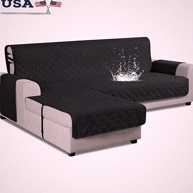 Waterproof L Shaped Sofa Cover Reversible Sectional Protector Pet Friendly New
