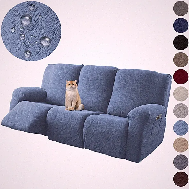 Waterproof leaf jacquard elastic lounge chair sofa cover, furniture protection