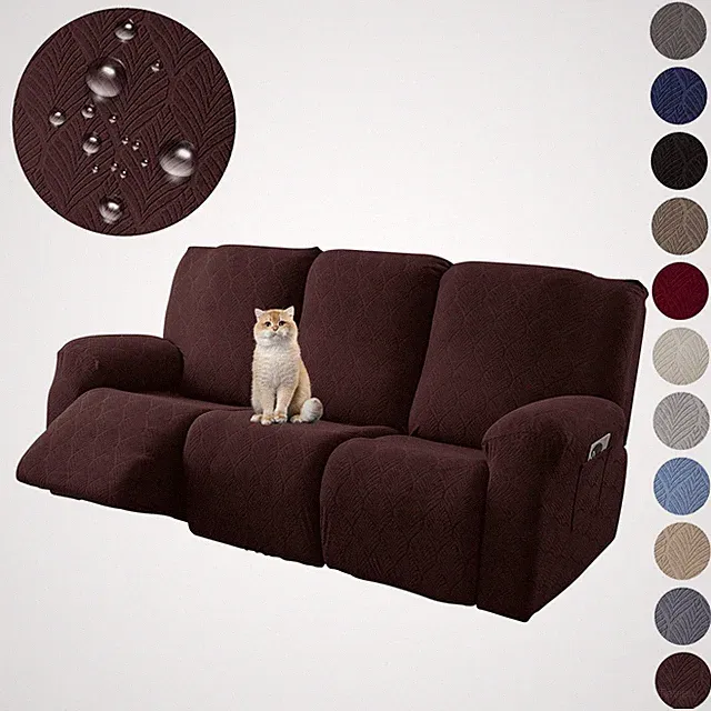 Waterproof leaf jacquard elastic lounge chair sofa cover, furniture protection