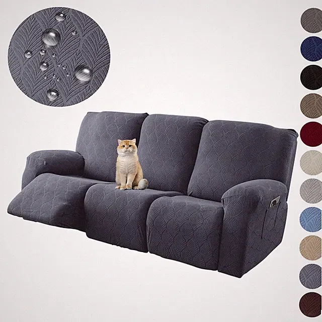 Waterproof leaf jacquard elastic lounge chair sofa cover, furniture protection