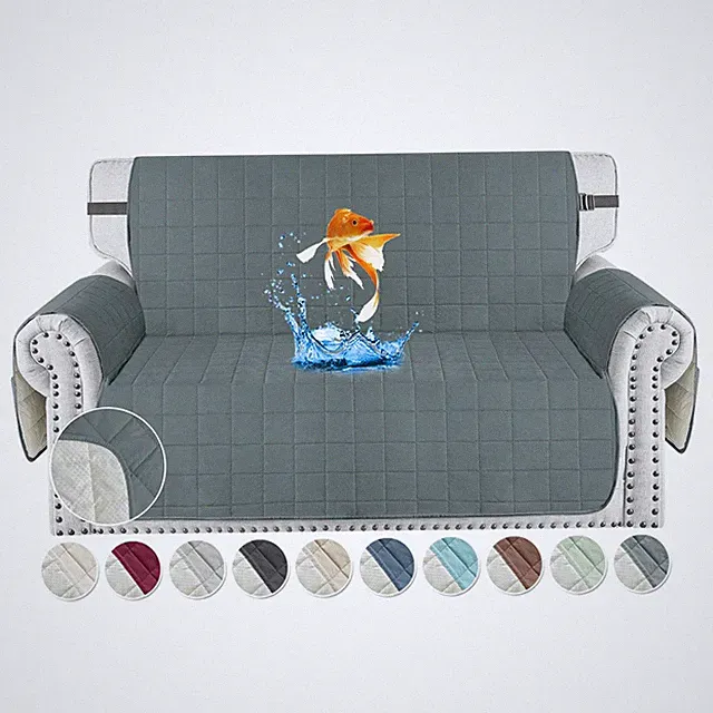 Waterproof Love Seat Couch Covers 2 Cushion Sofa, 49" Quilted Loveseat Cover...