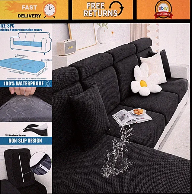 Waterproof Non-Slip Couch Cushion Covers | Durable Seat Protector | Home Decor