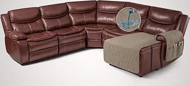 Waterproof Non-Slip Sectional Chaise Lounge Cover - Right Facing, Khaki