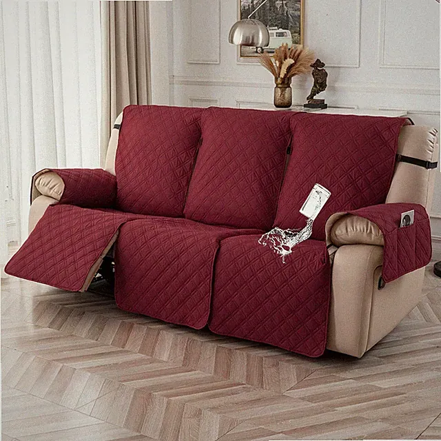 Waterproof non-slip sofa cover recliner 3 seats, furniture protection decoration