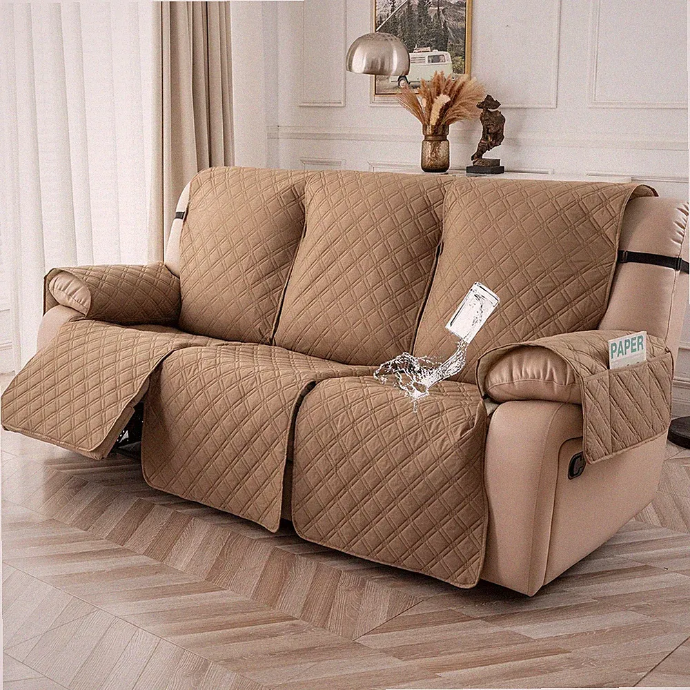 Waterproof non-slip sofa cover recliner 3 seats, furniture protection decoration