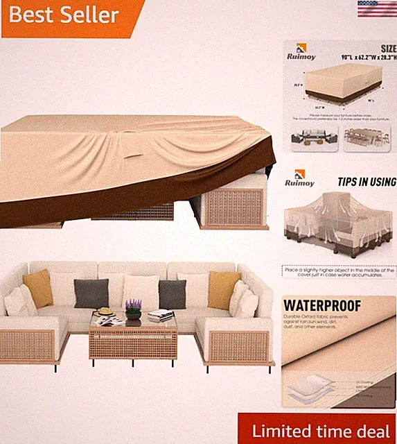 Waterproof Outdoor Furniture Covers - 90" L x 62.2" W - Easy Install