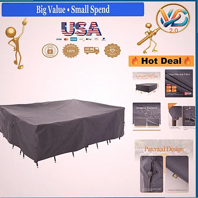 Waterproof Outdoor Rectangular Sectional Furniture Cover 126x84x31 Grey