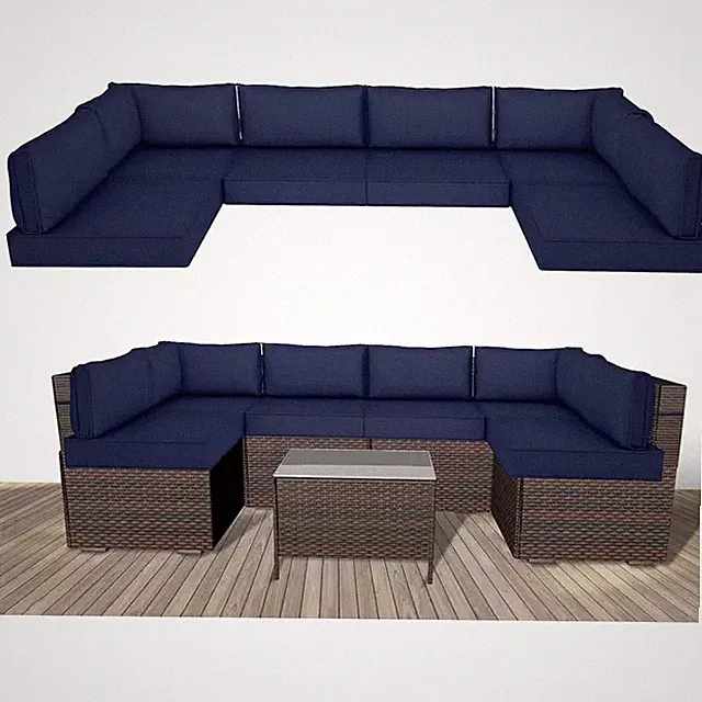 Waterproof Outdoor Replacement Cushions, 14-Piece Uv-Protection Patio Sectional