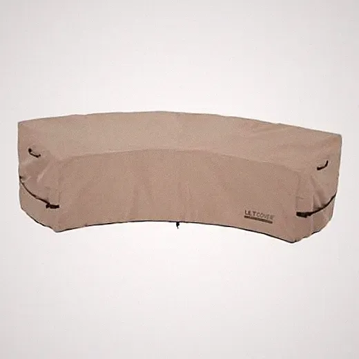 Waterproof Patio Curved Sofa 126"(Back)/82"(Front)x32"(D) Brown (Curved)