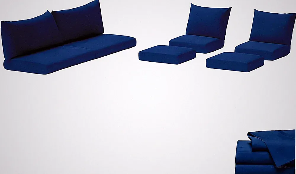 Waterproof Patio Cushion Covers for Wicker Sectional Sofa - Navy Blue