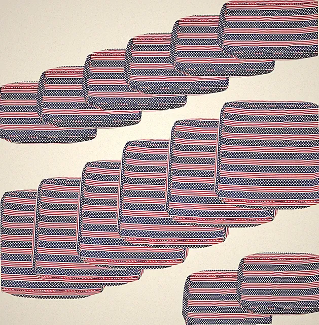 Waterproof Patio Cushion Covers with Zippers - Red & White Slipcovers