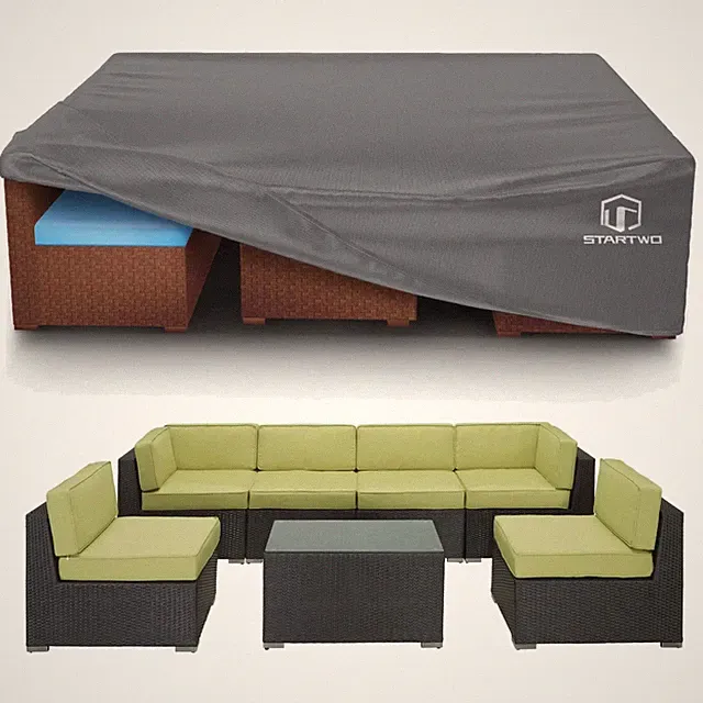 Waterproof Patio Furniture Cover 110x84x28 in Grey Heavy Duty Tear-Resistant