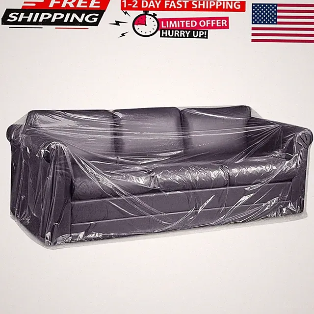Waterproof Plastic Couch Cover for 3 Seater Sofa - Large Size 96x42
