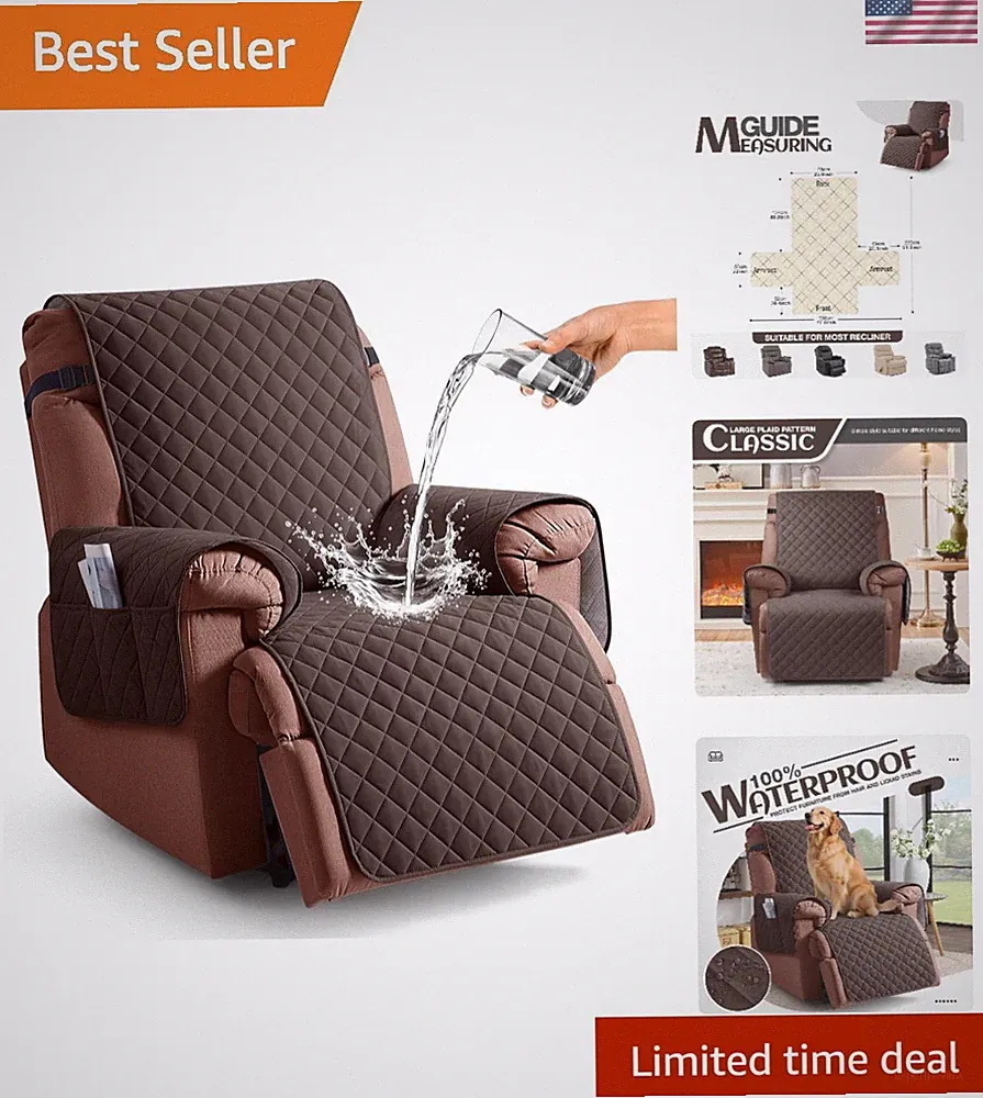 Waterproof Recliner Chair Cover for Pets Furniture Protector Slipcover