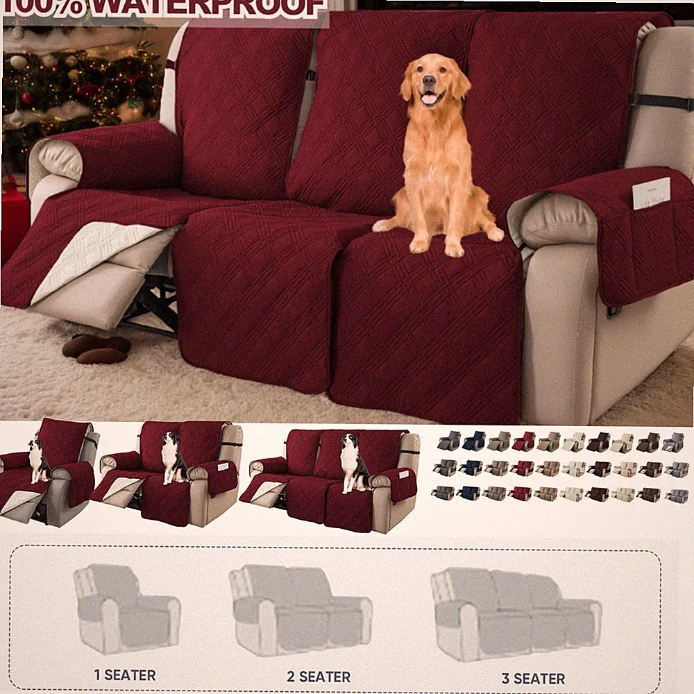 Waterproof Recliner ChairCover Sofa Slipcover Couch Protector Kids 1 2 3Seat