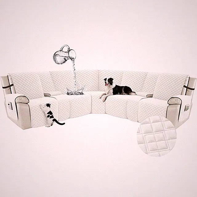 Waterproof Recliner Sectional Couch Covers for Reclining L Shape Sofa Cover N...