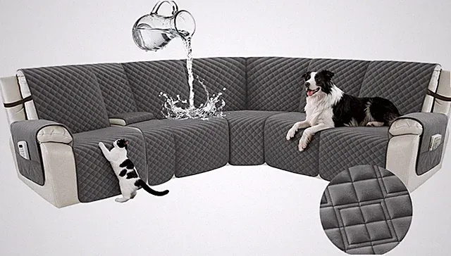 Waterproof Recliner Sectional Couch Covers for Reclining L Shape Sofa Cover Non