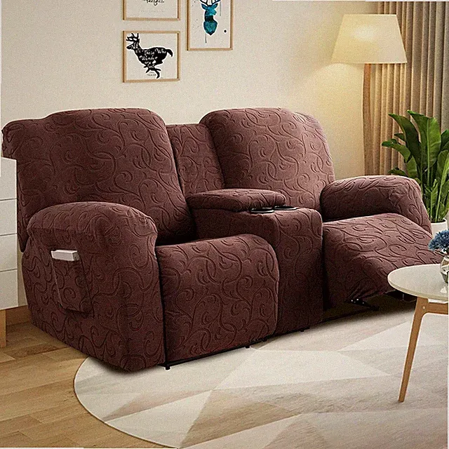 Waterproof Recliner Slipcovers Leaf Jacquard Recliner Chair Covers Stretch