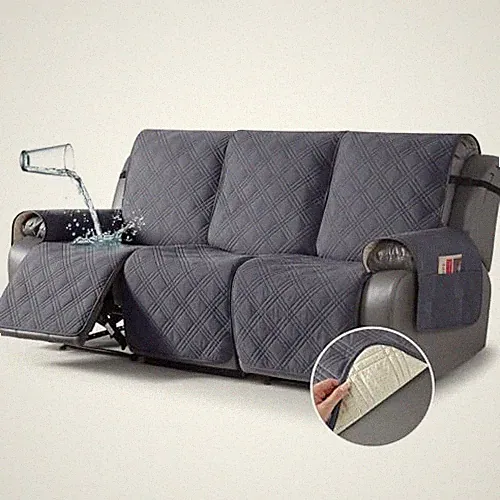 Waterproof Recliner Sofa Cover Couch Cover for 3 Seater Standard Dark Grey
