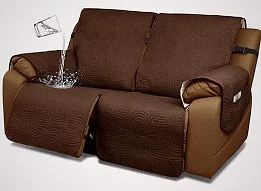 Waterproof Recliner Sofa Cover,Non Slip Couch Cover for 2 Seater Brown