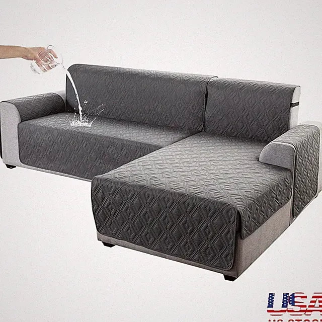Waterproof Reversible Sectional Couch Cover L Shape Pet Protector Easy Install