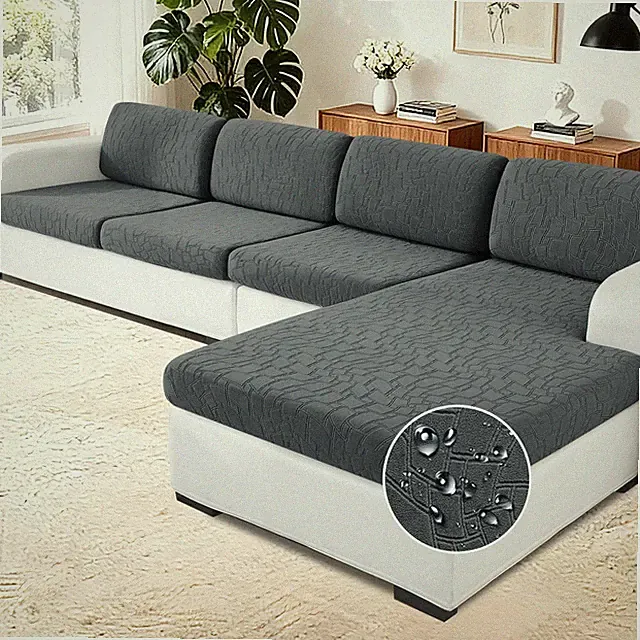 Waterproof Sectional Couch Cover 4 Pieces Stretch Couch Cushion Covers for Se...