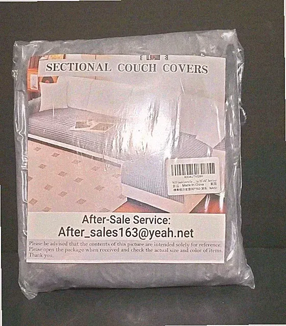 Waterproof Sectional Couch Cover Flannel Quilted Dark Grey Anti Slip 35" x 63"