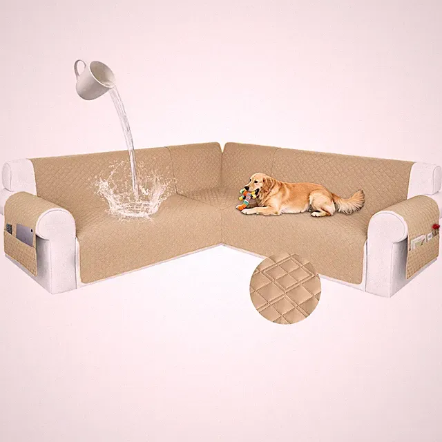 Waterproof Sectional Couch Cover for Dogs, Extra Large L Shape Corner Sofa Co...