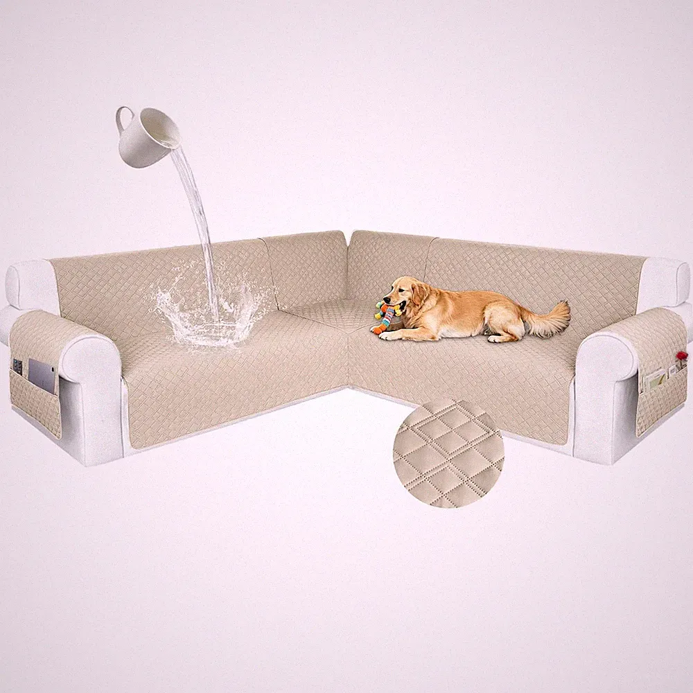 Waterproof Sectional Couch Cover L Shape Sofa Covers Washable | Non Slip, Pet...