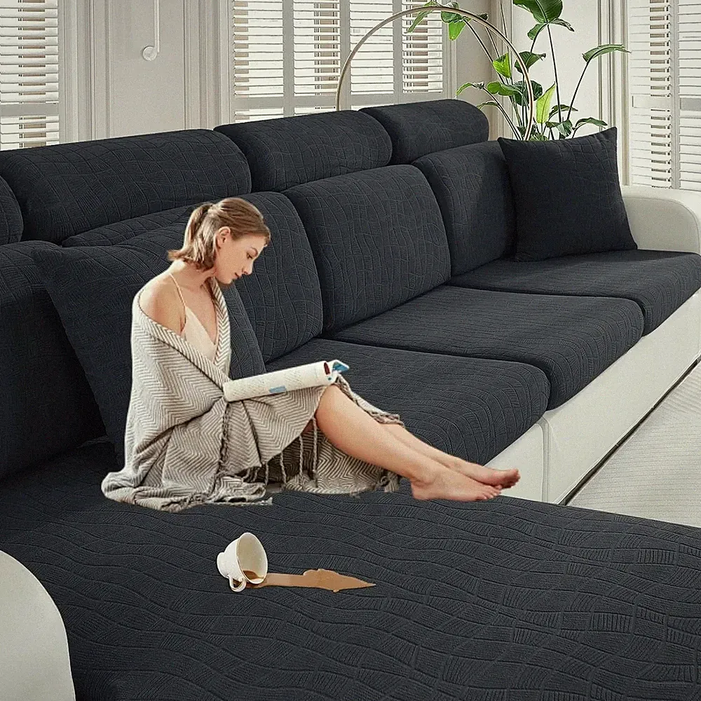 Waterproof Sectional Couch Covers for L Shape Chaise Lounge 1 Piece Chaise Couch