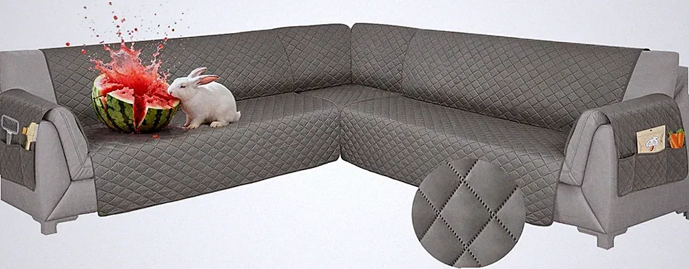 Waterproof Sectional Couch Covers L Shape Sectional Sofa Covers for Pets