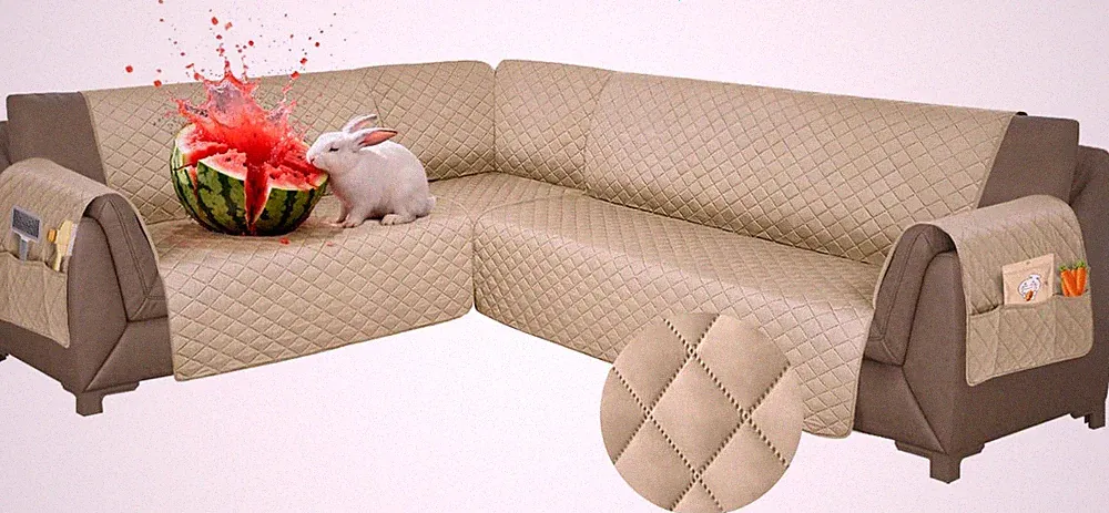 Waterproof Sectional Couch Covers L Shape Sectional Sofa Covers for Pets Washabl