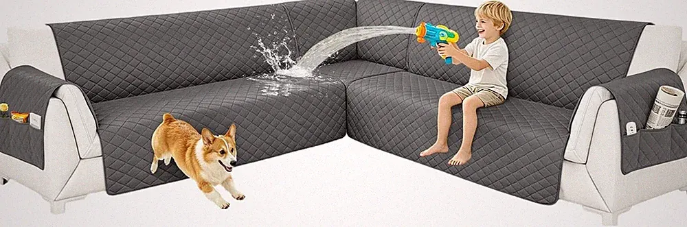 Waterproof Sectional Couch Covers L Shape Sofa Cover 6 Piece