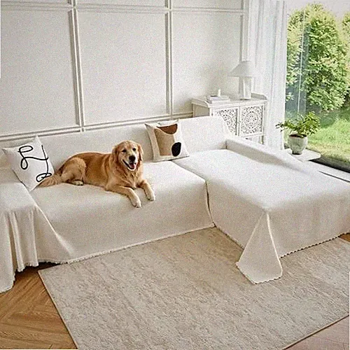 Waterproof Sectional Couch Covers,L Shaped Couch Covers for Pets Large Beige