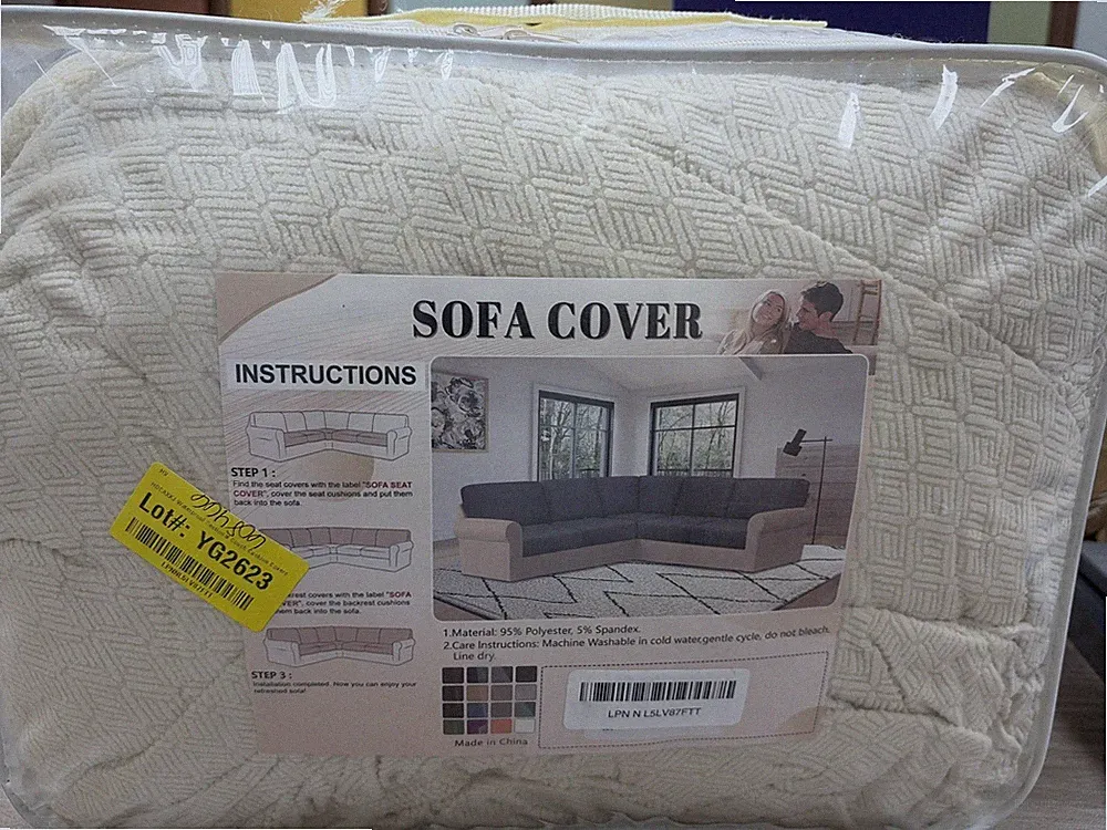 Waterproof Sectional Couch Cushion Covers 11 Pieces Stretch Jacquard L Shaped 5