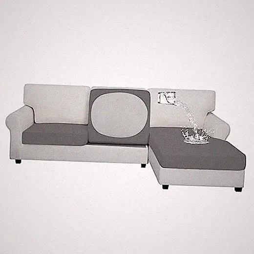 Waterproof Sectional L Shape Couch Cushion 2 Seater + 1 Chaise Light Gray