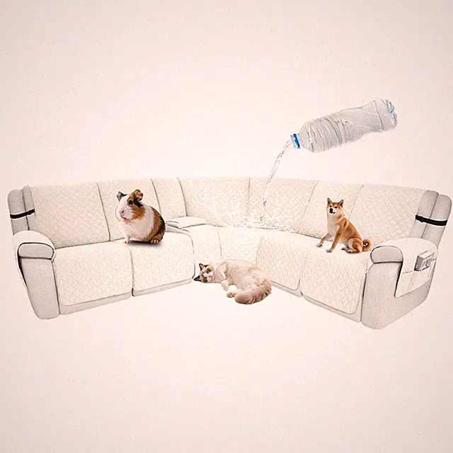 Waterproof Sectional Reclining Couch Covers L Shaped Recliner Sectional Sofa...