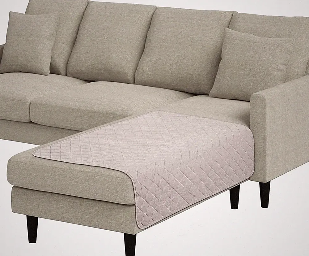 Waterproof Sectional Sofa Cover - 1pc Chaise | Light Apricot | 42"x35"