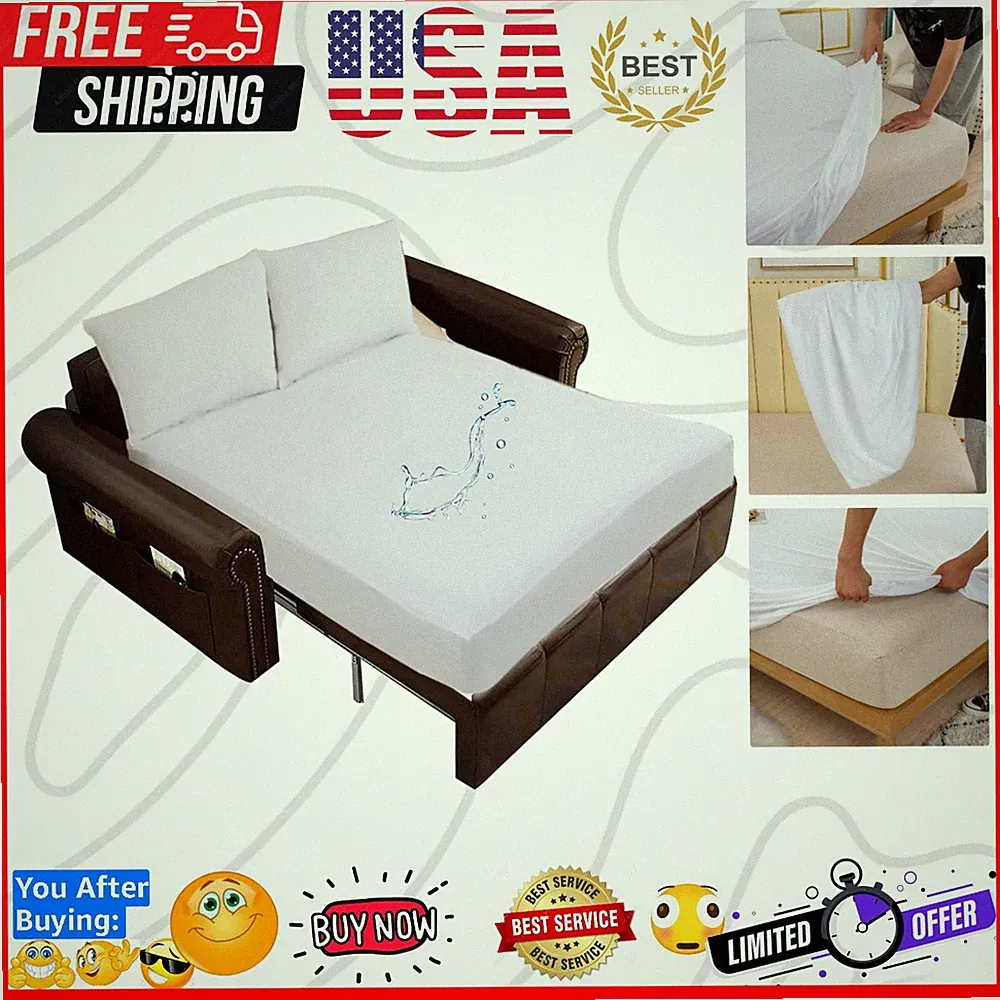 Waterproof Sleeper Sofa Queen Mattress Protector 60x72 for Pull Out Sofa Bed...