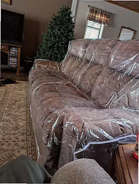 Waterproof Sofa Couch Cover Clear Plastic Heavy-Duty Furniture Protector, 96" W