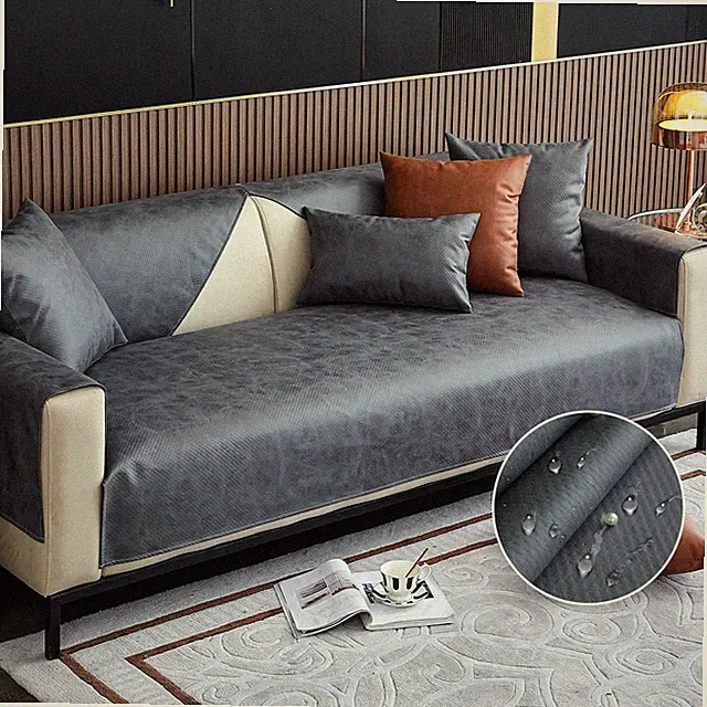 Waterproof Sofa Cover Mat Faux Leather Sectional Couch Mat for Chair 2/3 Seater