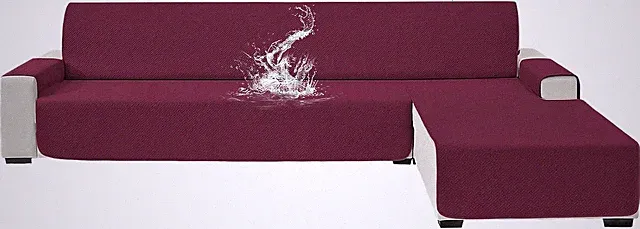 Waterproof Sofa Covers Non-Slip Sofa Slipcover,Wine Red | 4 Seat Lounge Chaise,E